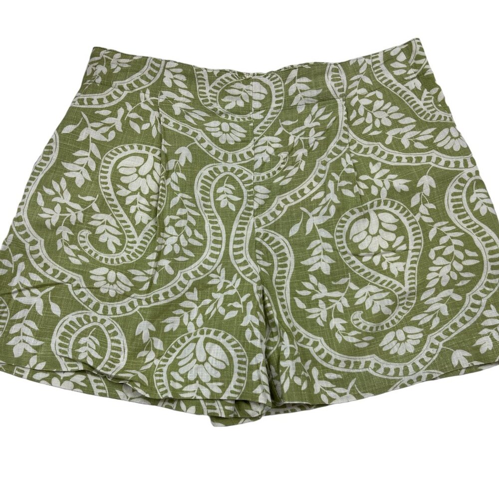 Industry Republic Green/White Magnified Paisley Shorts - Pull On - S/P - NWT